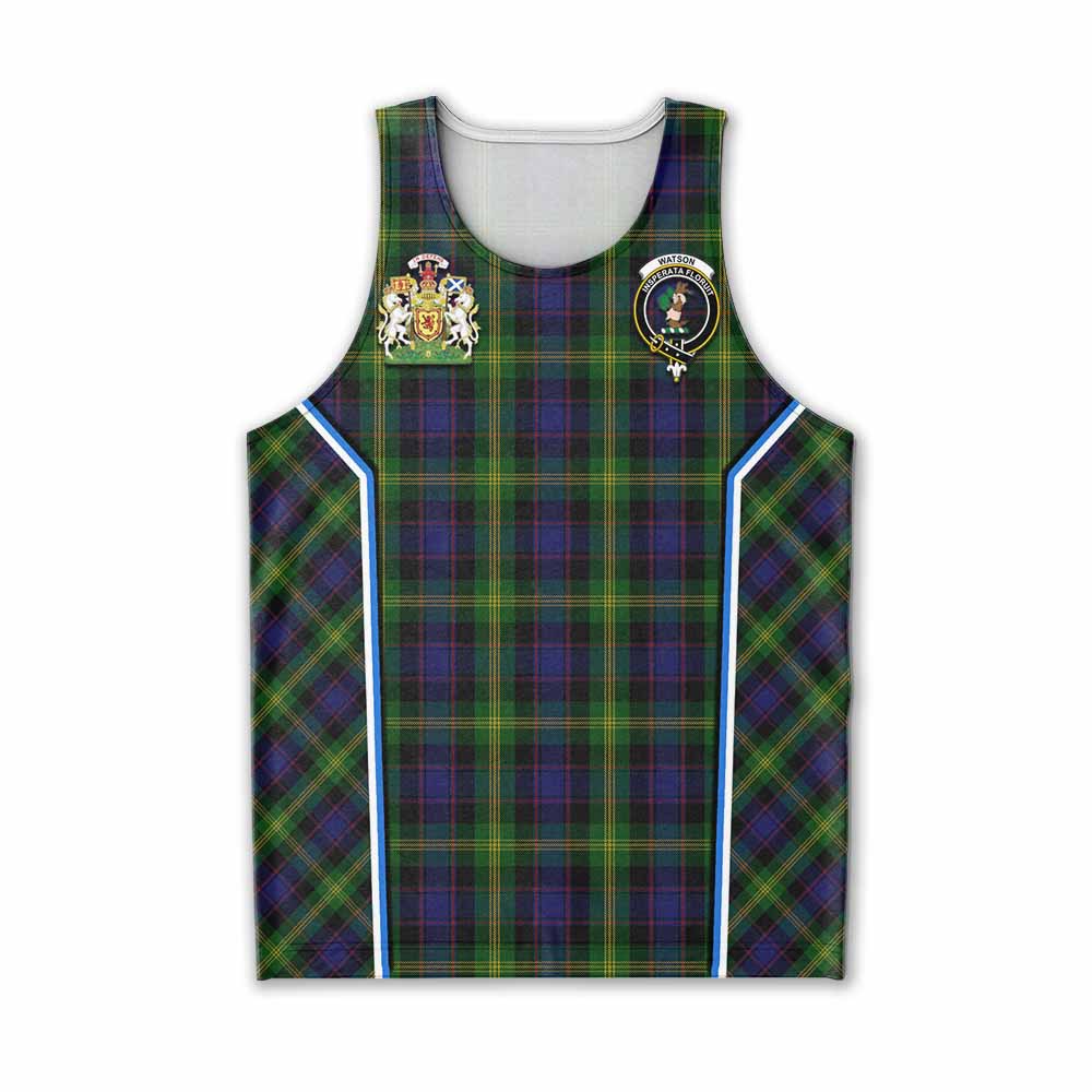 Watson Tartan Crest Men Tank Top Scotland Coat of Arm Flag Style - Tartan Vibes Clothing