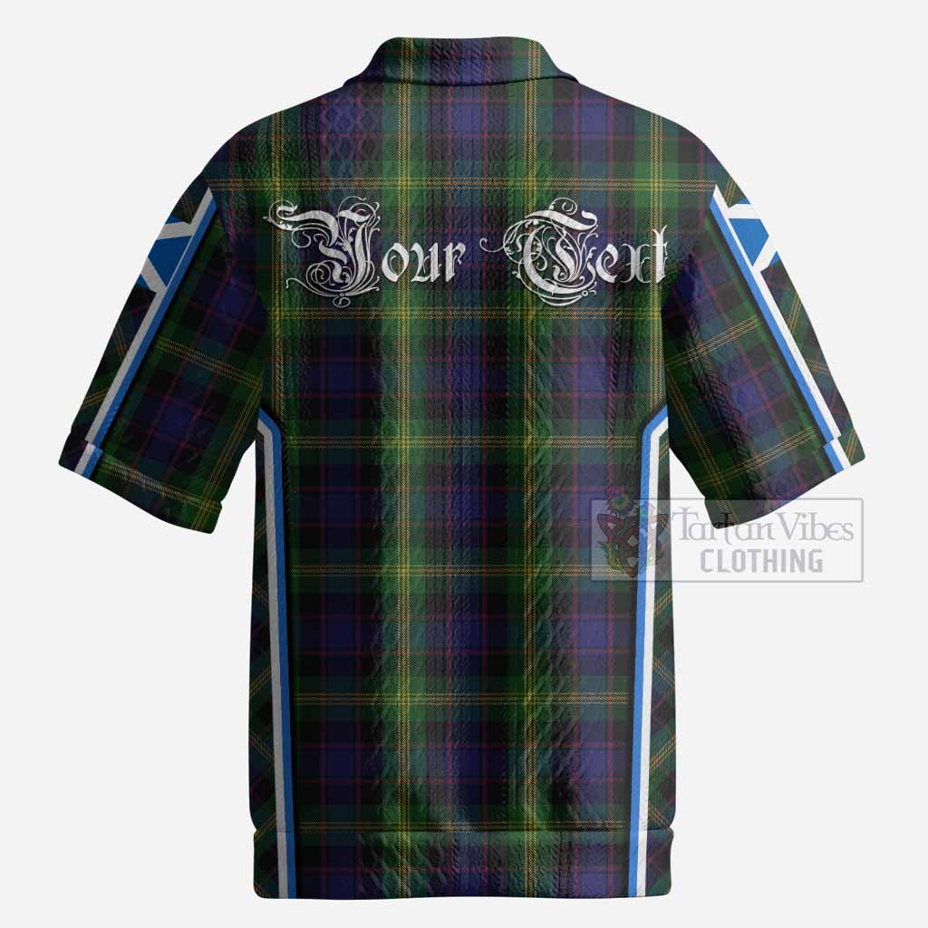 Watson Tartan Crest Men’s Polo Sweater Top Scotland Coat of Arm Flag Style
