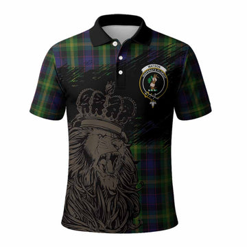 Watson Tartan Crest Polo Shirt Crowned Lion Heritage Style