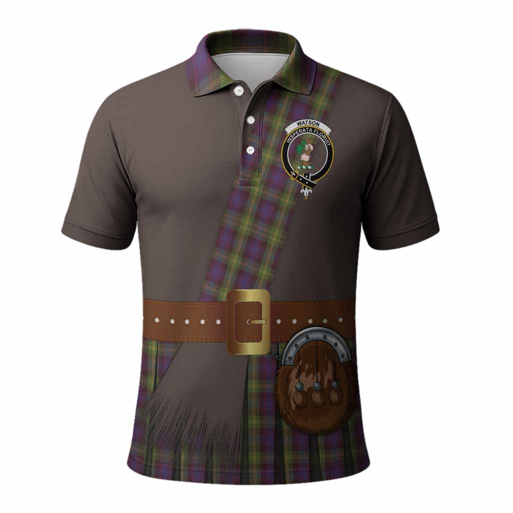 Watson Tartan Crest Polo Shirt Kilt Costume Style