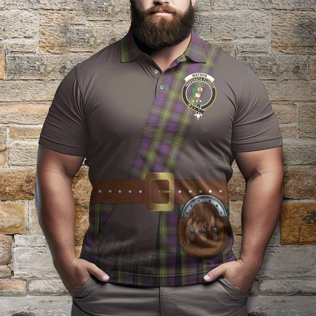 Watson Tartan Crest Polo Shirt Kilt Costume Style