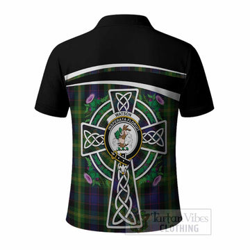 Watson Tartan Crest Polo Shirt Scottish Thistle Celtic Cross Alba Gu Brath