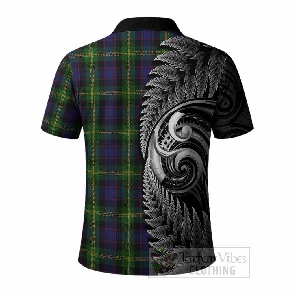 Watson Tartan Crest Polo Shirt With New Zealand Silver Fern Maori Koru