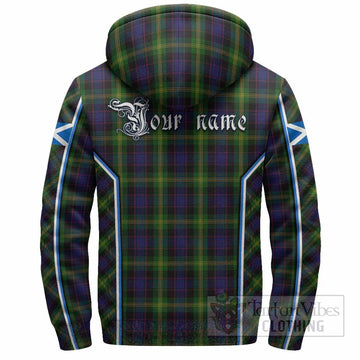 Watson Tartan Crest Sherpa Hoodie Scotland Coat of Arm Flag Style