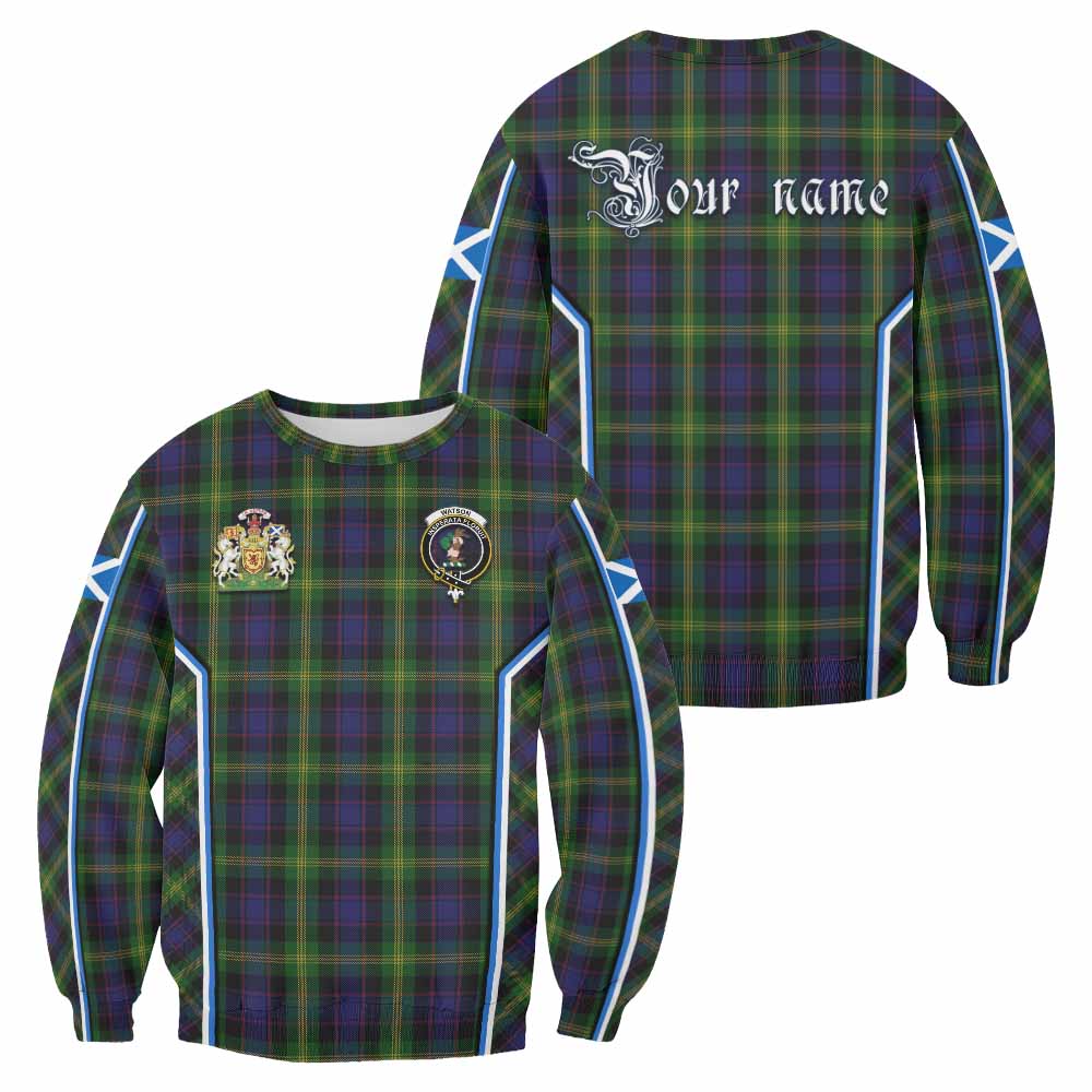 Watson Tartan Crest Sweatshirt Scotland Coat of Arm Flag Style - Tartan Vibes Clothing