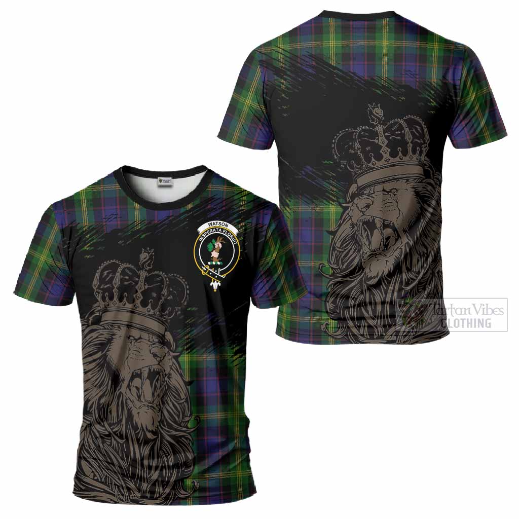 Watson Tartan Crest T-Shirt Crowned Lion Heritage Style
