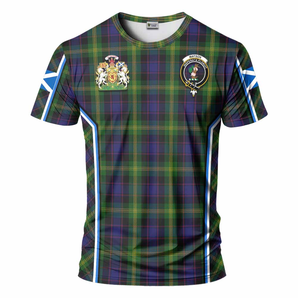 Watson Tartan Crest T-shirt Scotland Coat of Arm Flag Style - Tartan Vibes Clothing