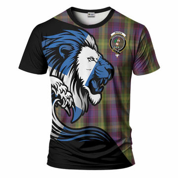 Watson Tartan Crest T-Shirt Scottish Golden Lions Wave Flow