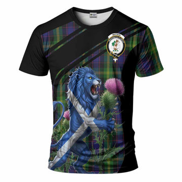 Watson Tartan Crest T-Shirt Scottish Lion Rampant Thistle