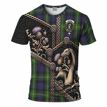 Watson Tartan Crest T-Shirt Scottish Thistle Loch Ness Monster