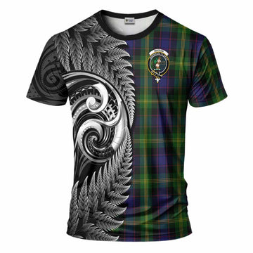 Watson Tartan Crest T-Shirt With New Zealand Silver Fern Maori Koru