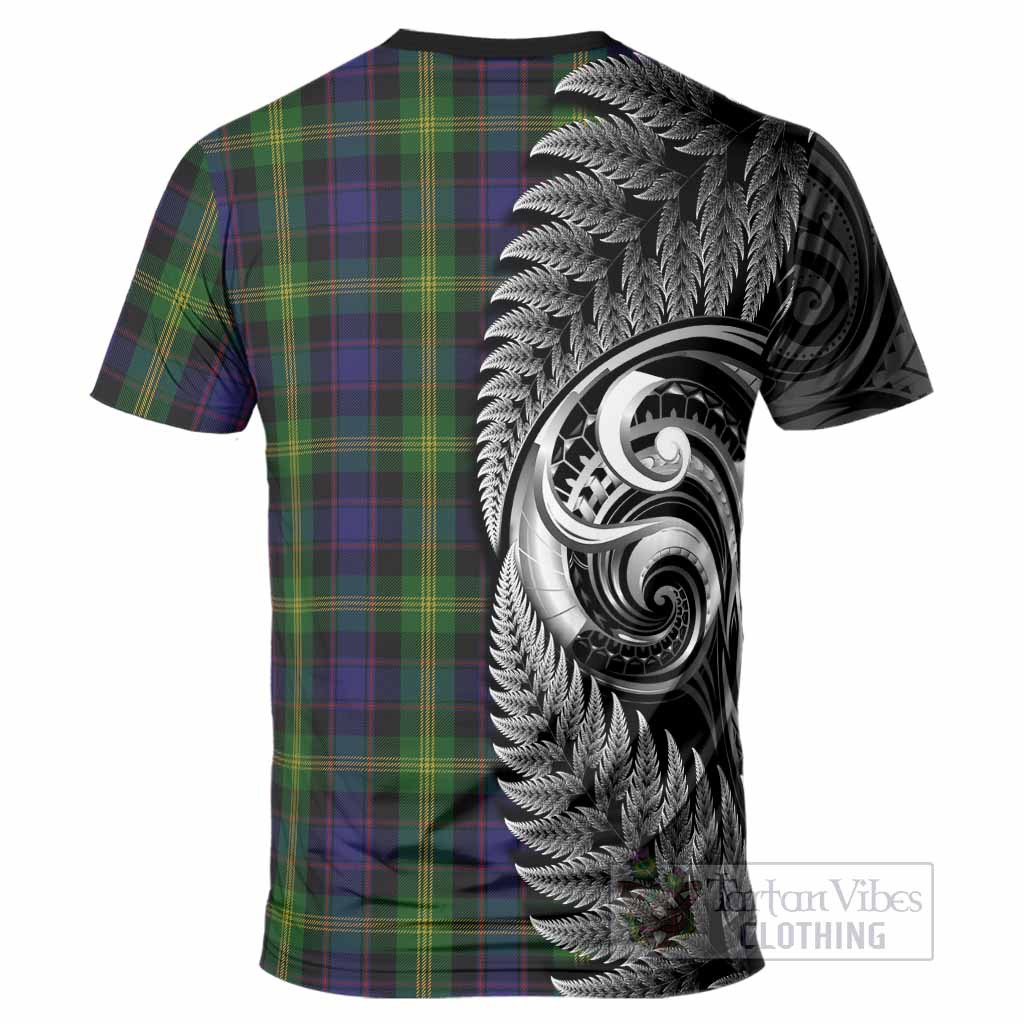 Watson Tartan Crest T-Shirt With New Zealand Silver Fern Maori Koru