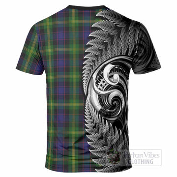 Watson Tartan Crest T-Shirt With New Zealand Silver Fern Maori Koru