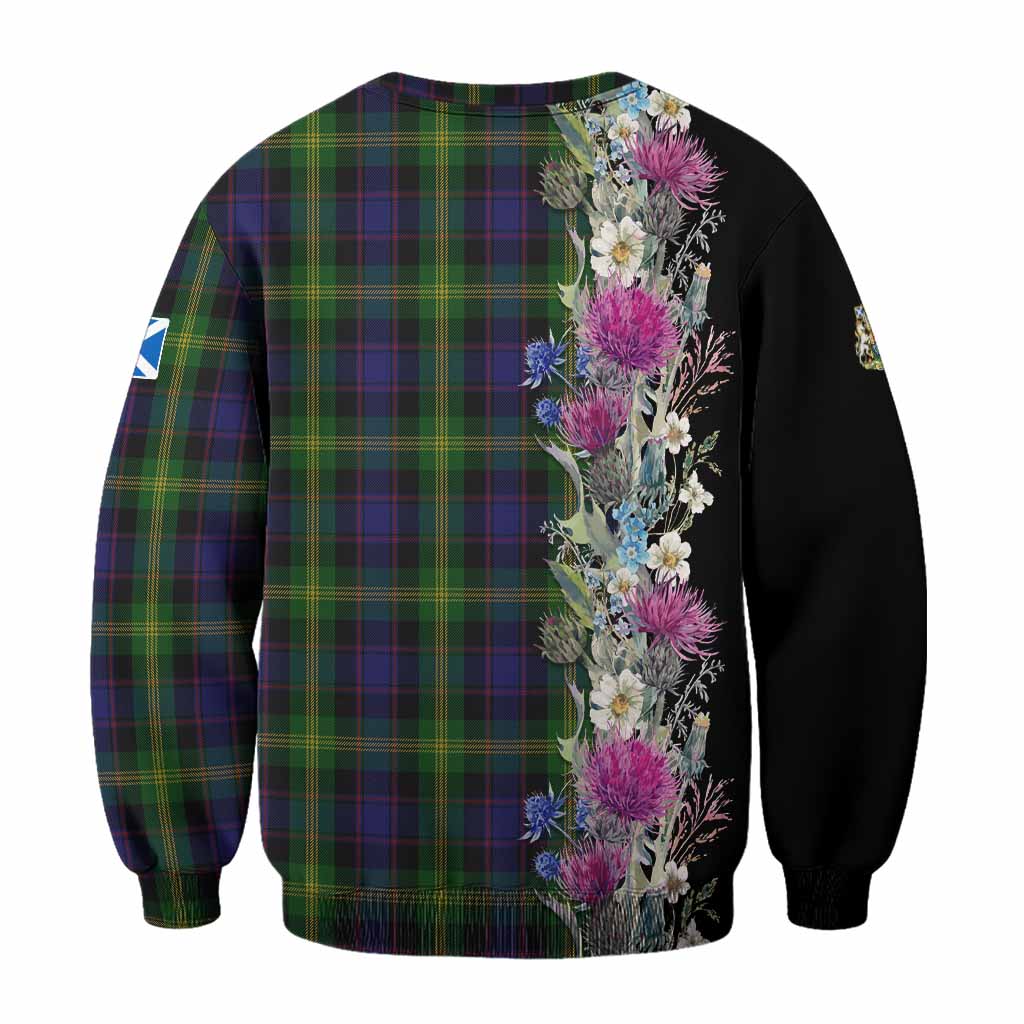 Watson Tartan Crest Thistle Floral Sweatshirt - Tartan Vibes Clothing