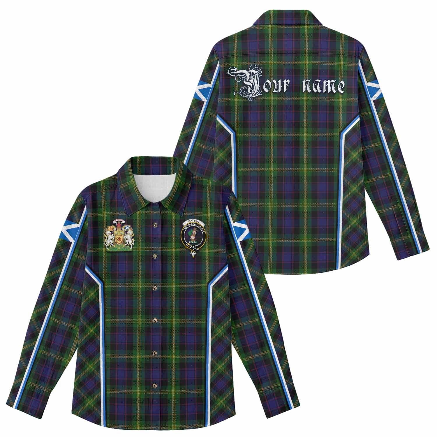Watson Tartan Crest Women Casual Shirt Scotland Coat of Arm Flag Style - Tartan Vibes Clothing