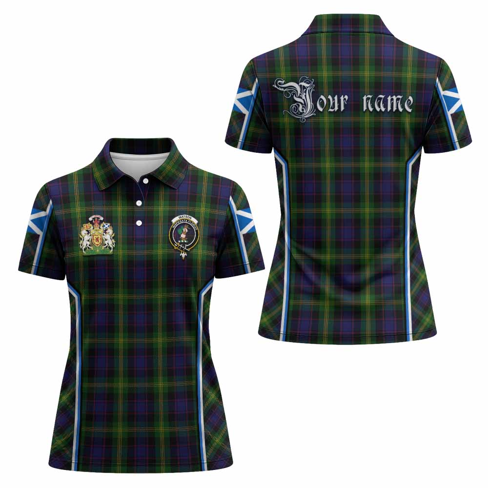 Watson Tartan Crest Women's Polo Shirt Scotland Coat of Arm Flag Style - Tartan Vibes Clothing