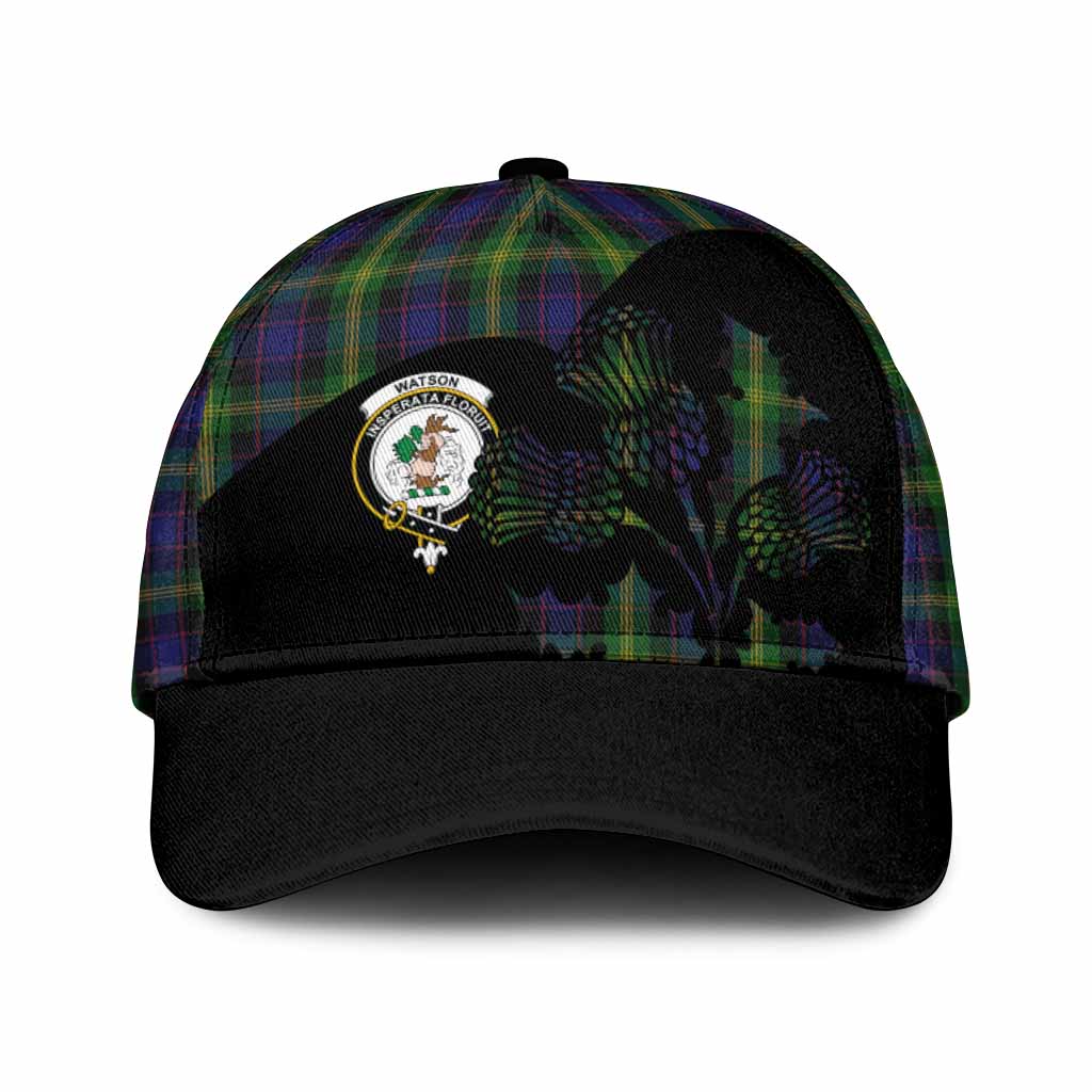 Watson Tartan Family Crest Classic Cap Scotland Thistle Floral Flag Style