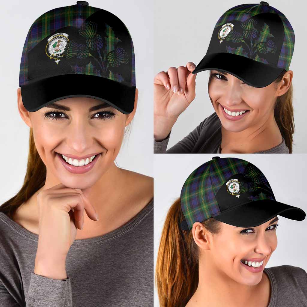 Watson Tartan Family Crest Classic Cap Scotland Thistle Floral Flag Style