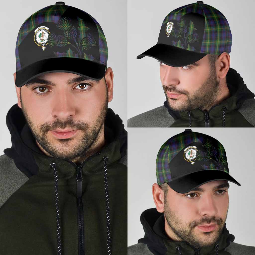 Watson Tartan Family Crest Classic Cap Scotland Thistle Floral Flag Style