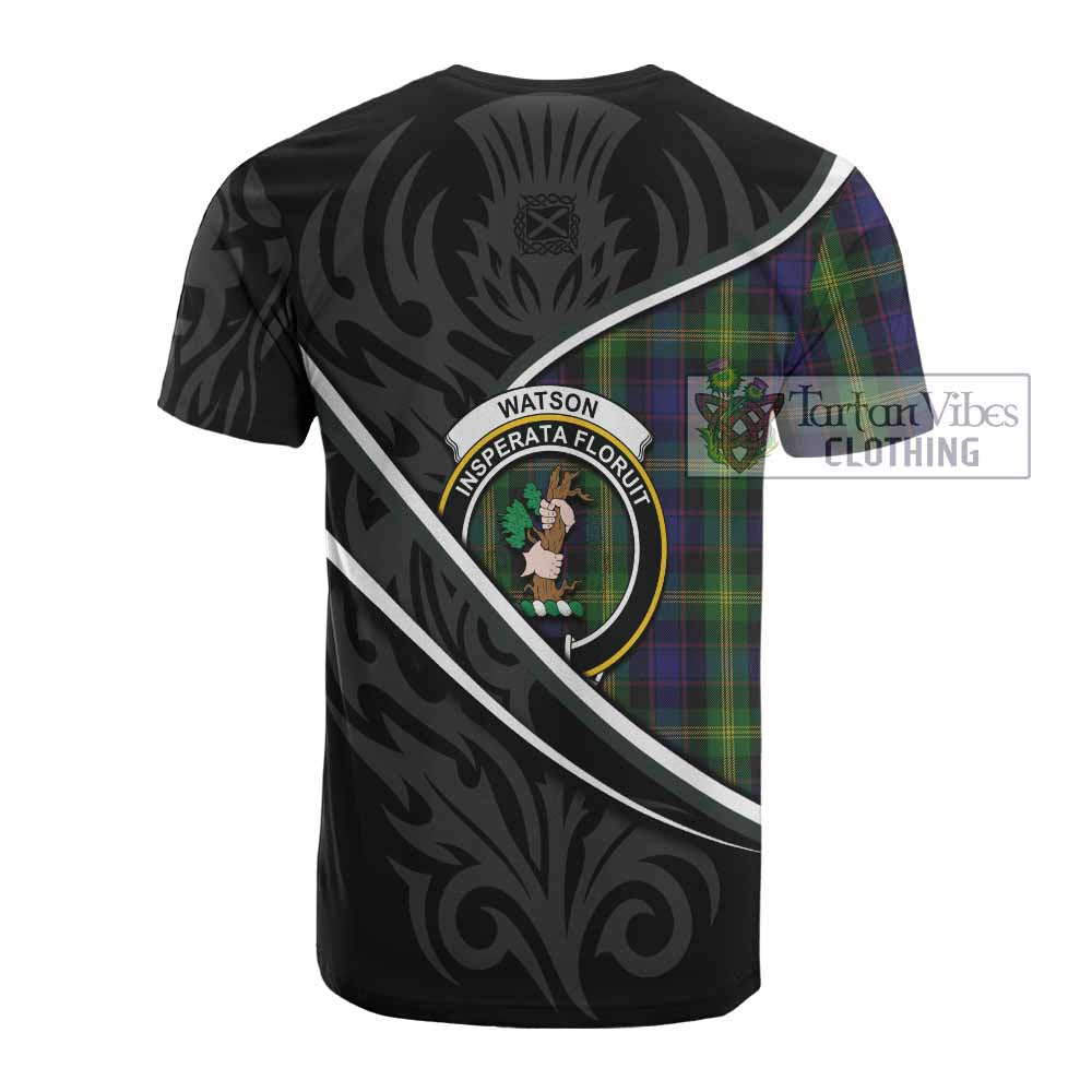 Watson Tartan Family Crest Cotton T-shirt Celtic Scottish Thistle Floral - Tartan Vibes Clothing