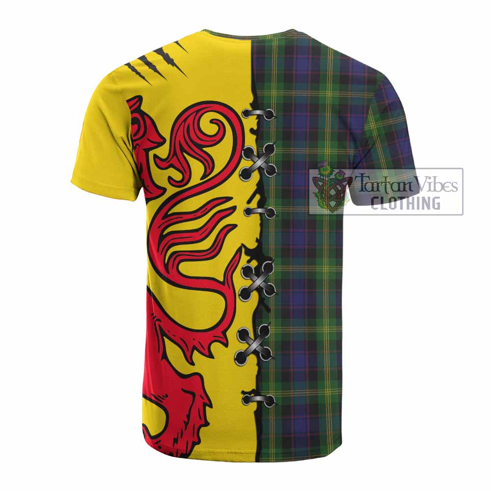 Watson Tartan Family Crest Cotton T-shirt Lion Rampant Honor - Tartan Vibes Clothing