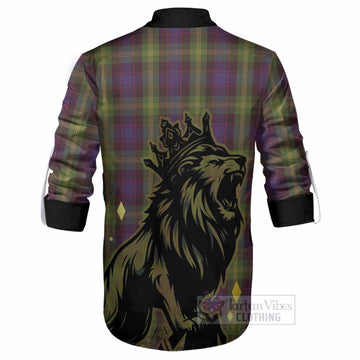 Watson Tartan Family Crest Ghillie Shirt Crowned Lion Roaring