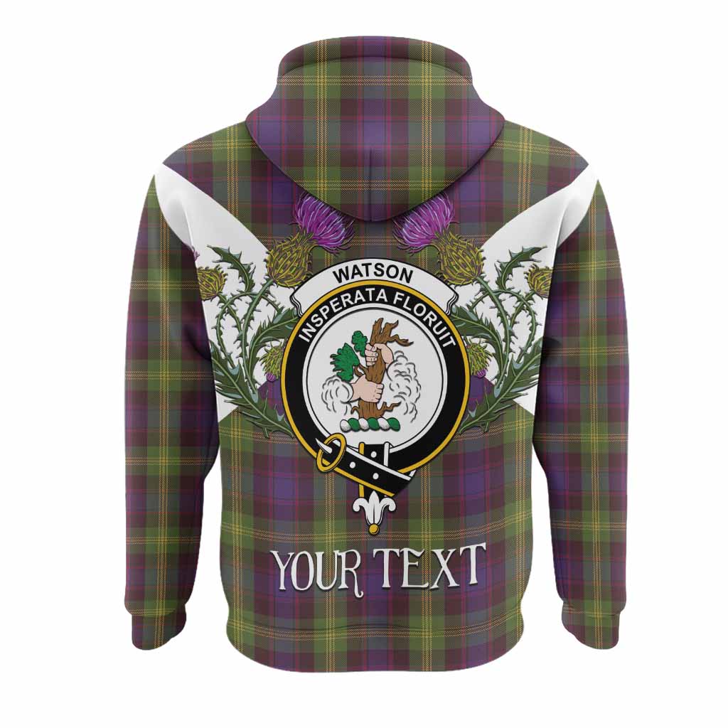 Watson Tartan Family Crest Hoodie Scottish Burns Night Thistle Floral