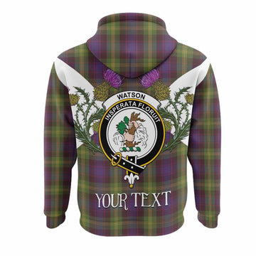 Watson Tartan Family Crest Hoodie Scottish Burns Night Thistle Floral