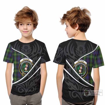 Watson Tartan Family Crest Kid T-shirt Celtic Scottish Thistle Floral