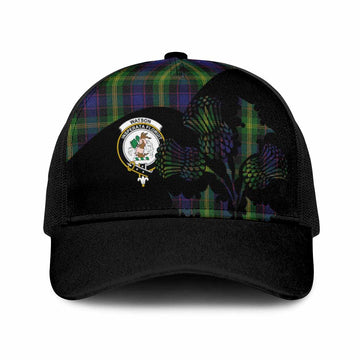 Watson Tartan Family Crest Mesh Trucker Cap Scotland Thistle Floral Flag Style