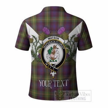 Watson Tartan Family Crest Polo Shirt Scottish Burns Night Thistle Floral