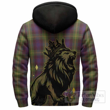 Watson Tartan Family Crest Sherpa Hoodie Crowned Lion Roaring