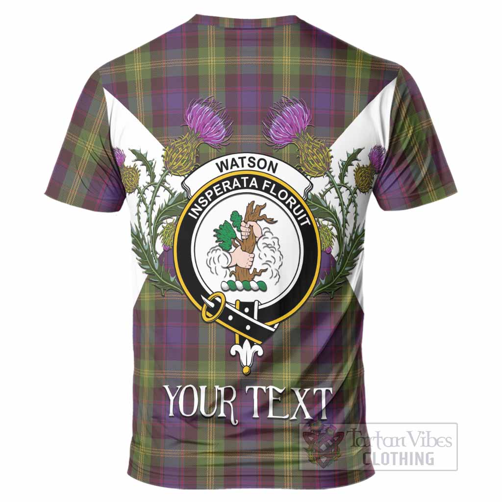 Watson Tartan Family Crest T-Shirt Scottish Burns Night Thistle Floral