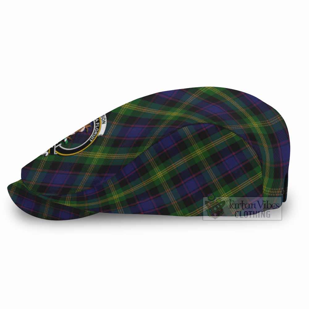 Watson Tartan Flat Cap, Jeff Cap Cross Style with Family Crest - Tartan Vibes Clothing