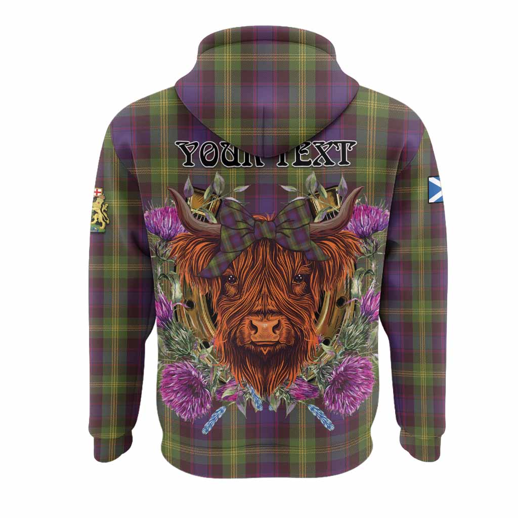 Watson Tartan Hoodie Scottish Thistle Heilan Coo