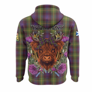Watson Tartan Hoodie Scottish Thistle Heilan Coo