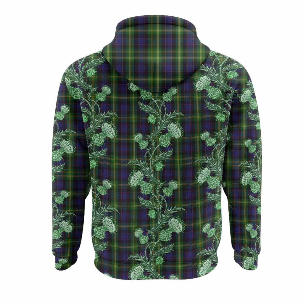 Watson Tartan Hoodie Seamless Scottish Thistle Flowers