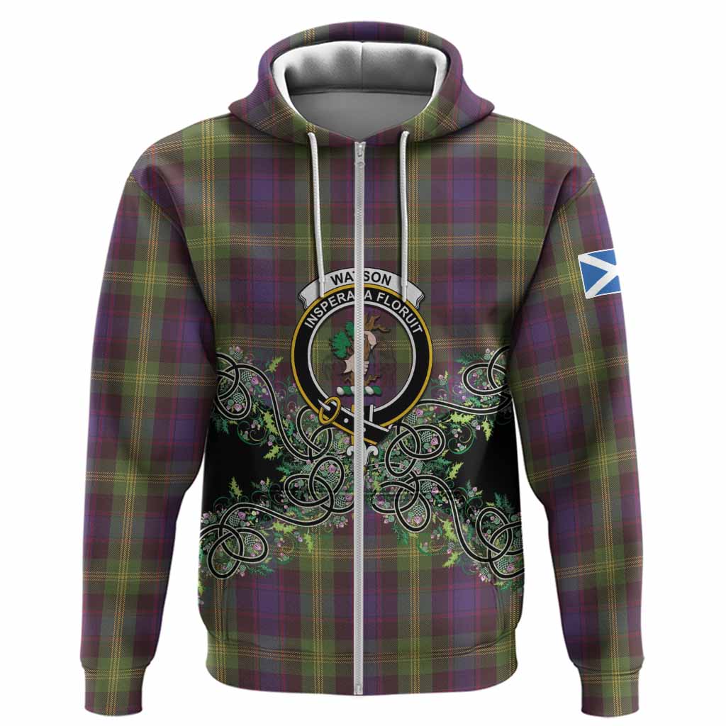 Watson Tartan Hoodie Thistle Scottish Spirit