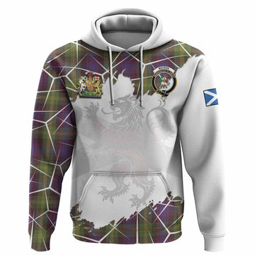 Watson Tartan Hoodie with Family Crest and Lion Rampant Grunge Style