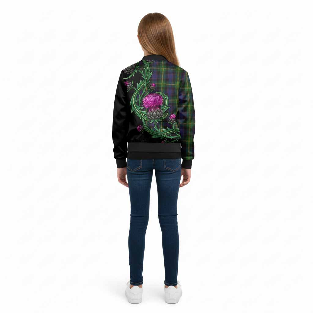 Watson Tartan Kid Bomber Jacket Resilient Scottish Thistle - Tartan Vibes Clothing