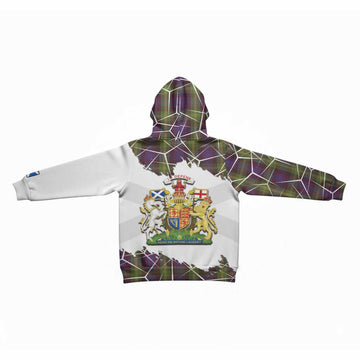 Watson Tartan Kid Hoodie with Family Crest and Lion Rampant Grunge Style
