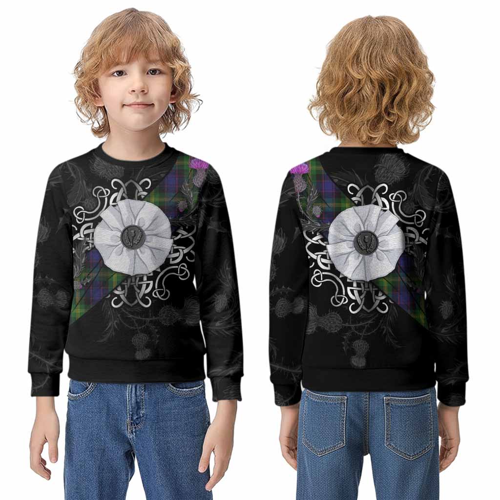 Watson Tartan Kid Knitted Sweatshirt Jacobite White Rose - Tartan Vibes Clothing