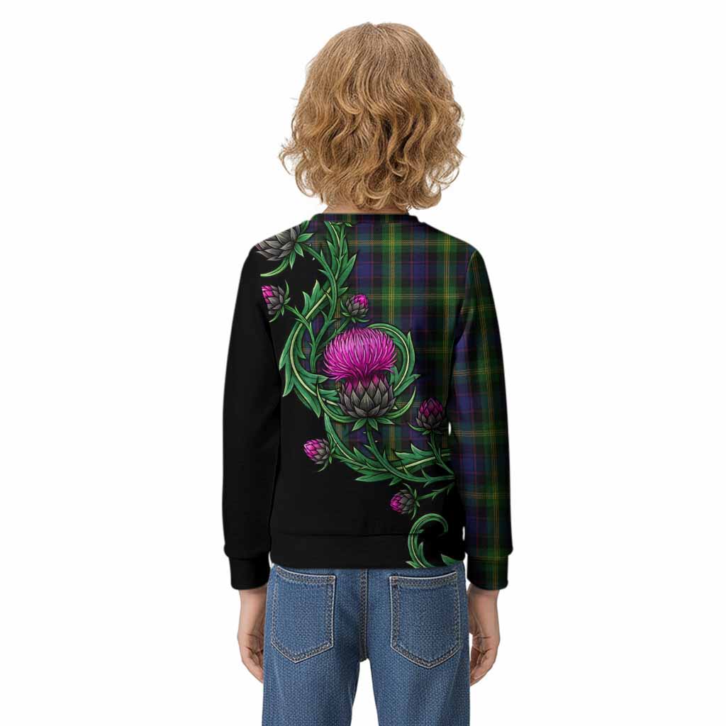 Watson Tartan Kid Knitted Sweatshirt Resilient Scottish Thistle - Tartan Vibes Clothing