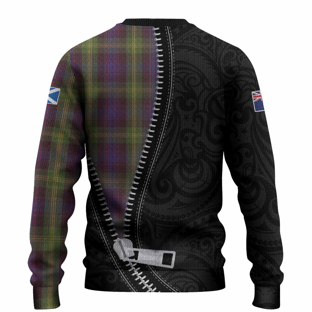 Watson Tartan Knitted Sweater New Zealand Pattern Unique Zipper Stylized