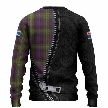 Watson Tartan Knitted Sweater New Zealand Pattern Unique Zipper Stylized