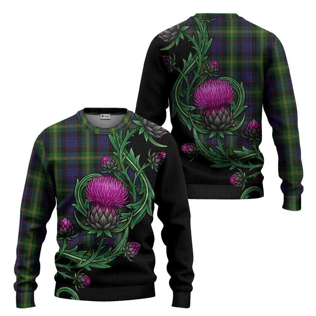 Watson Tartan Knitted Sweater Resilient Scottish Thistle
