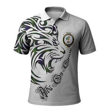 Watson Tartan Lion Roar Polo Shirt Alba Gu Brath with Celtic Motifs