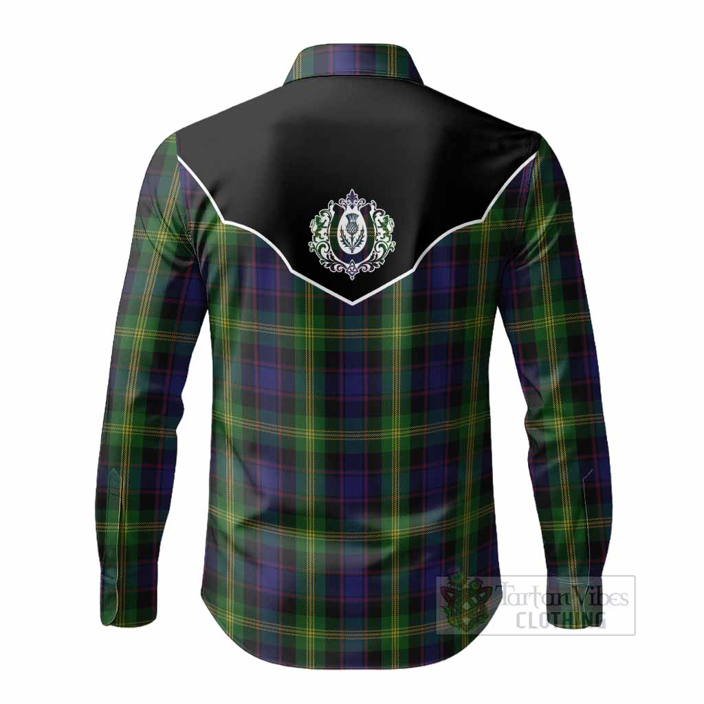 Watson Tartan Long Sleeve Button Shirts Horseshoe Ornament - Tartan Vibes Clothing