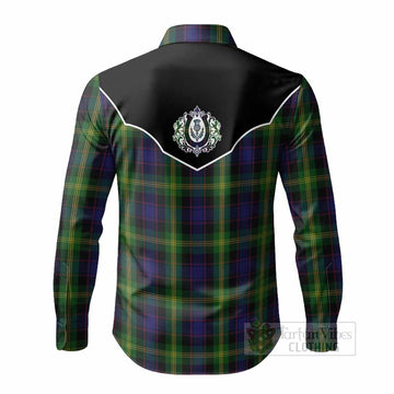 Watson Tartan Long Sleeve Button Shirts Horseshoe Ornament - Tartan Vibes Clothing