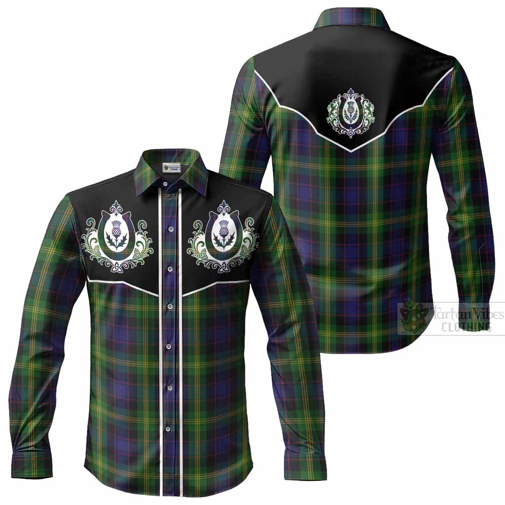 Watson Tartan Long Sleeve Button Shirts Horseshoe Ornament Men's Shirt - Tartan Vibes Clothing